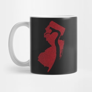 Distressed Minimalistic New Jersey Snake Silhouette Red Mug